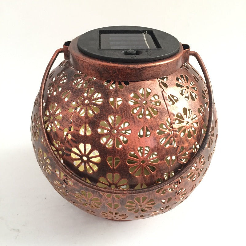 Lamps Led Moroccan Wrought Iron Solar Projection Lantern Hanging Lights