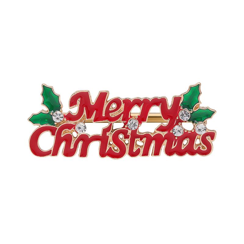 Christmas Napkin Ring Metal Xmas Bell Elk Napkin Holder Flower Wreath Rings Wedding Banquet Hotel Table Decoration Accessories