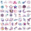 50 Cartoon Gradient Planet Graffiti Stickers Suitcase Pen Guitar Notebook Waterproof Explosive Astronaut Stickers