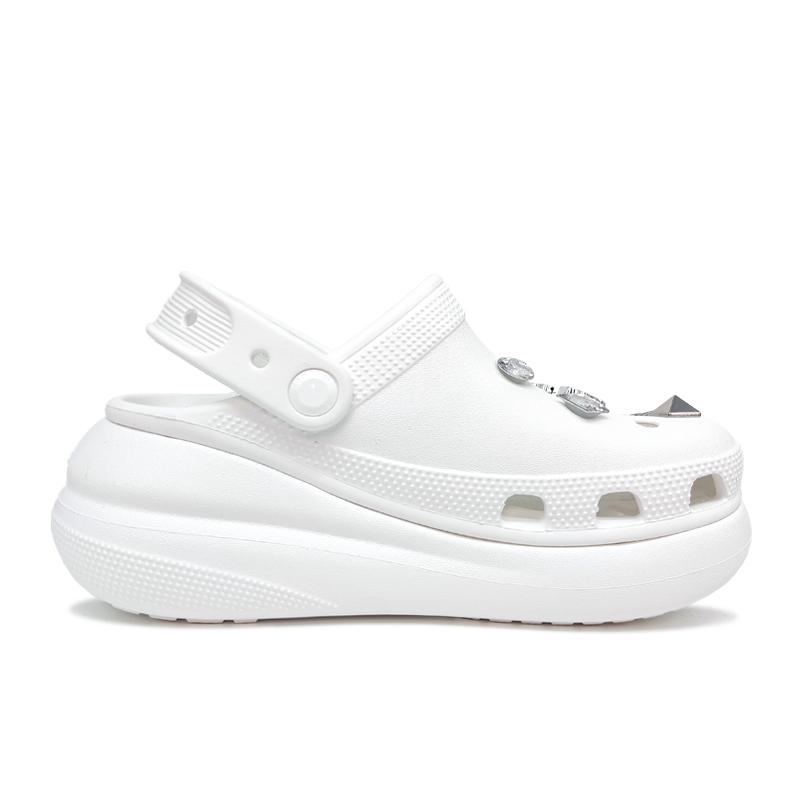 Crocs Crush Clog Aoyama Infinite Silver Trails Hand-Painted Graffiti Versatile Puff Fashion Casual Clogs Women's Black and White