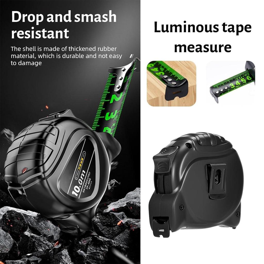 Measurement Tape 2 Pieces 32.8Ft Double Side Scale Tape Measure Waterproof Woodworking Tools Fluorescent Double Side Scale
