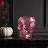 Contenant de Rangement Polyvalent Vase Mural Crâne Gothique Résine Translucide Pot de Fleurs Rose Transparent Ornement de Bureau Unique pour Fleurs Séchées