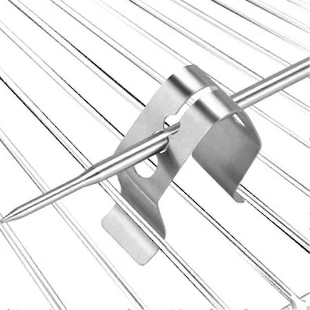 4Pcs Kitchen Stainless Steel BBQ Thermometer Probe Clips Holder 3-Hole Clamps