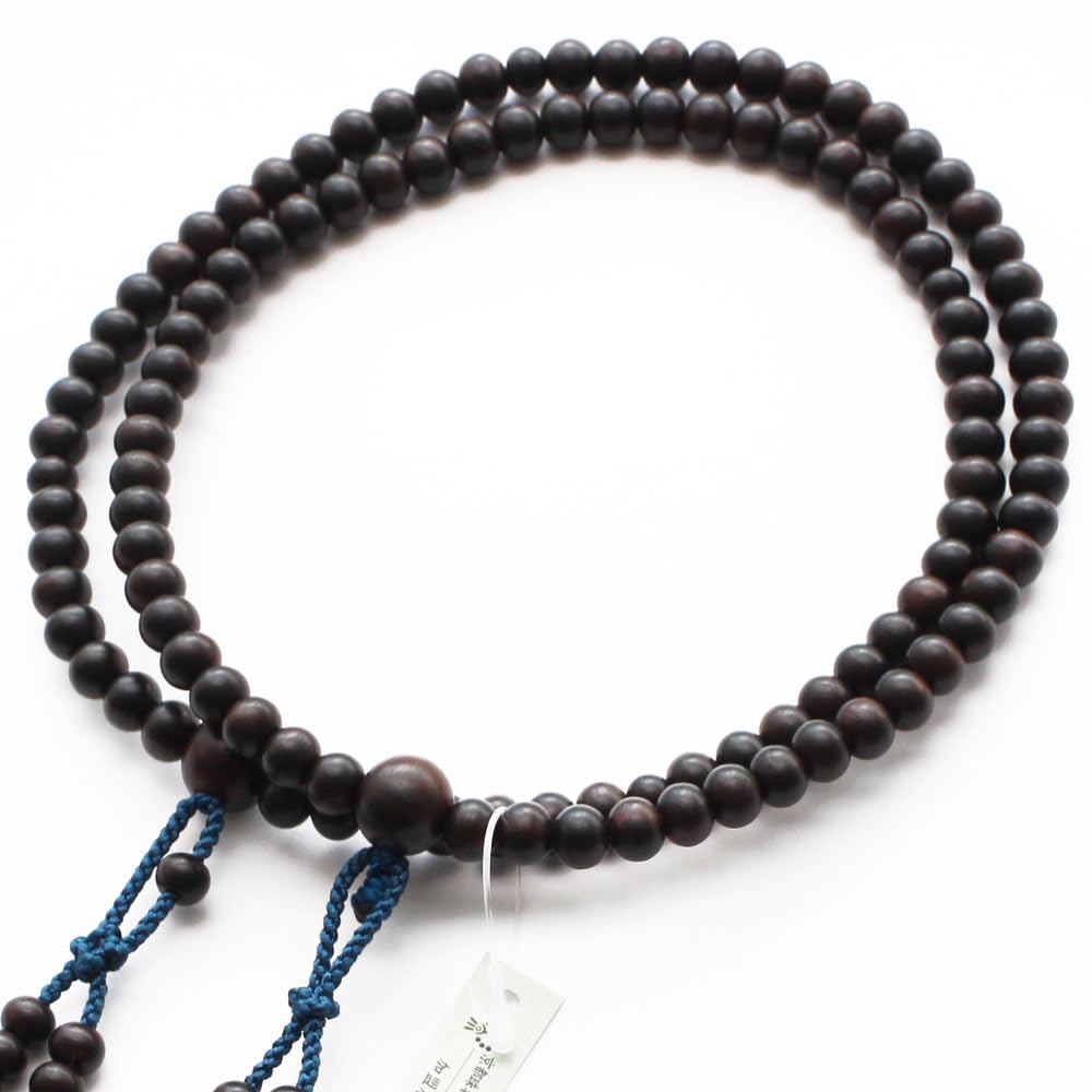 Shingon Buddhist Prayer Beads for Shakuni Striped Ebony Bon Tenbo Prayer Kyoto Prayer 108 Two Memorial Memorial Koyasan My Prayer Beads Bag Special