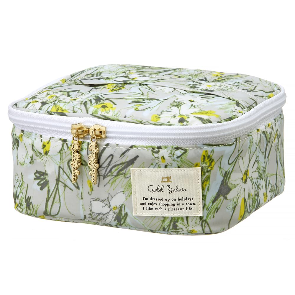 

Vanity Floral Large Cute and with Brush Portable and Made in LC Canvas Margaret Gray Women s Pouch, Print, Capacity, Stylish, Pocket, Travel-Friendly,