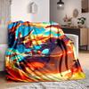 1pc Flame Dragon Pokémon Soft & Warm Flannel Blanket, Multi-Purpose Throw Blanket for Couch, Sofa, Office, Bed, Camping, Travel