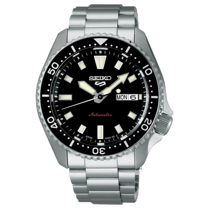 

SEIKO Size 5 Sports 100m Water Resistant Automatic Mechanical Movement Stainless Steel Watchband SRPL85 Black Dial
