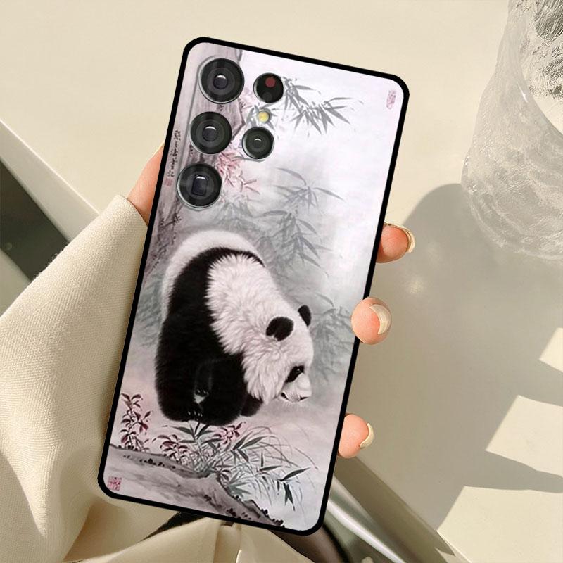 Chinese Bear Panda Case For Samsung Galaxy S23 Ultra S21 S22 S24 S25 Ultra S9 S10 Plus S25 FE S20 FE Back Cover