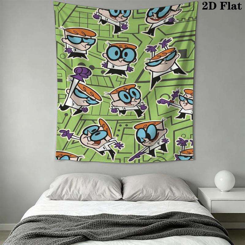 Dexter's Laboratory Wall Tapestry Aesthetic Wall Hanging Printed Fabric Blanket Decorative Tapestries for Bedroom Living Room Home Decor