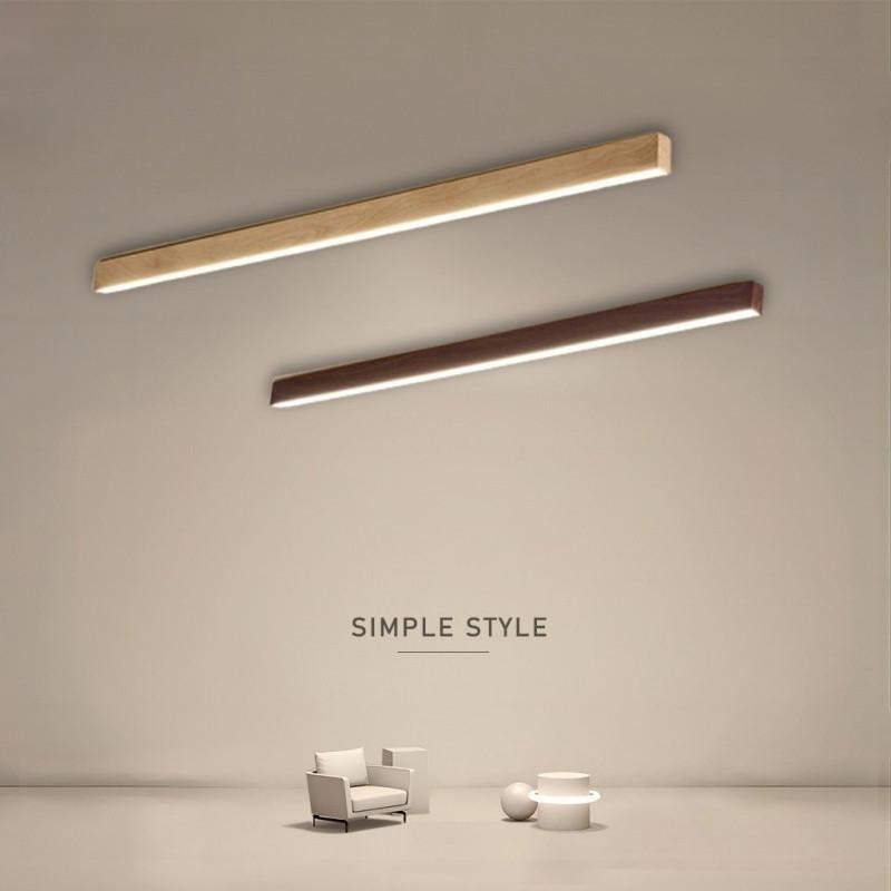 Hallway Long Ceiling Lamp Liner Lamp Natural Wood Finish Balcony Light Nordic Style Living Room LED Linear Ceiling Light