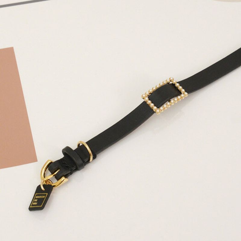 MAISON DE MIU Quadratische Perlenkette_Schwarz