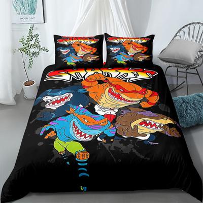 Street Sharks Arcade Bettwäscheset ohne Spannbettlaken King Queen Double Full Twin Einzelgröße Bettwäscheset