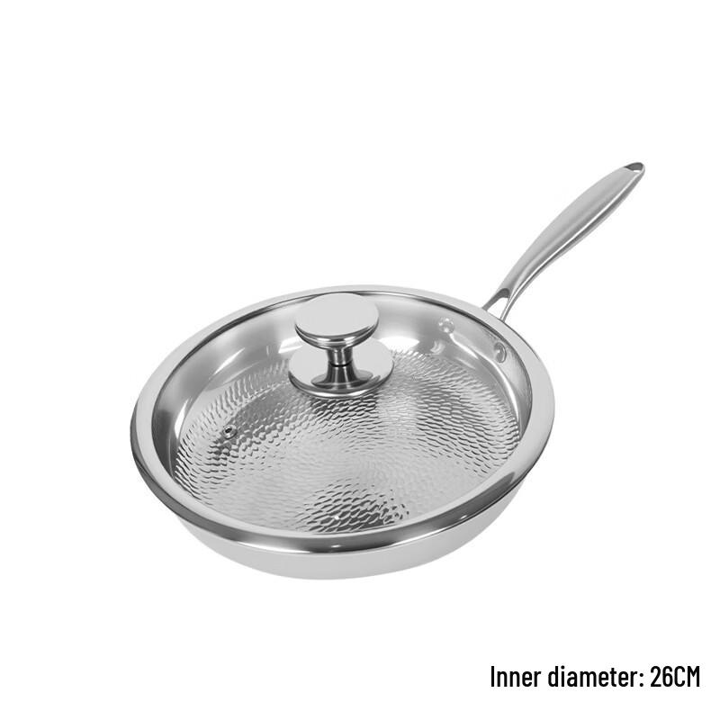 Handon 304 Stainless Steel Hammered Honeycomb Frying Pan