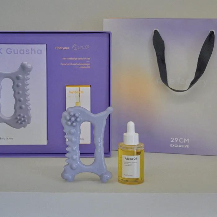 _Ceramic Detox Guasha Massager Berry Ferry Edition + Jojoba Oil Gift Set