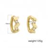 Fashion 925 Sterling Silver Irregular Hoop Earring 18K Gold Plated Minimalist Zircon Hoop Earring Jewelry for Women