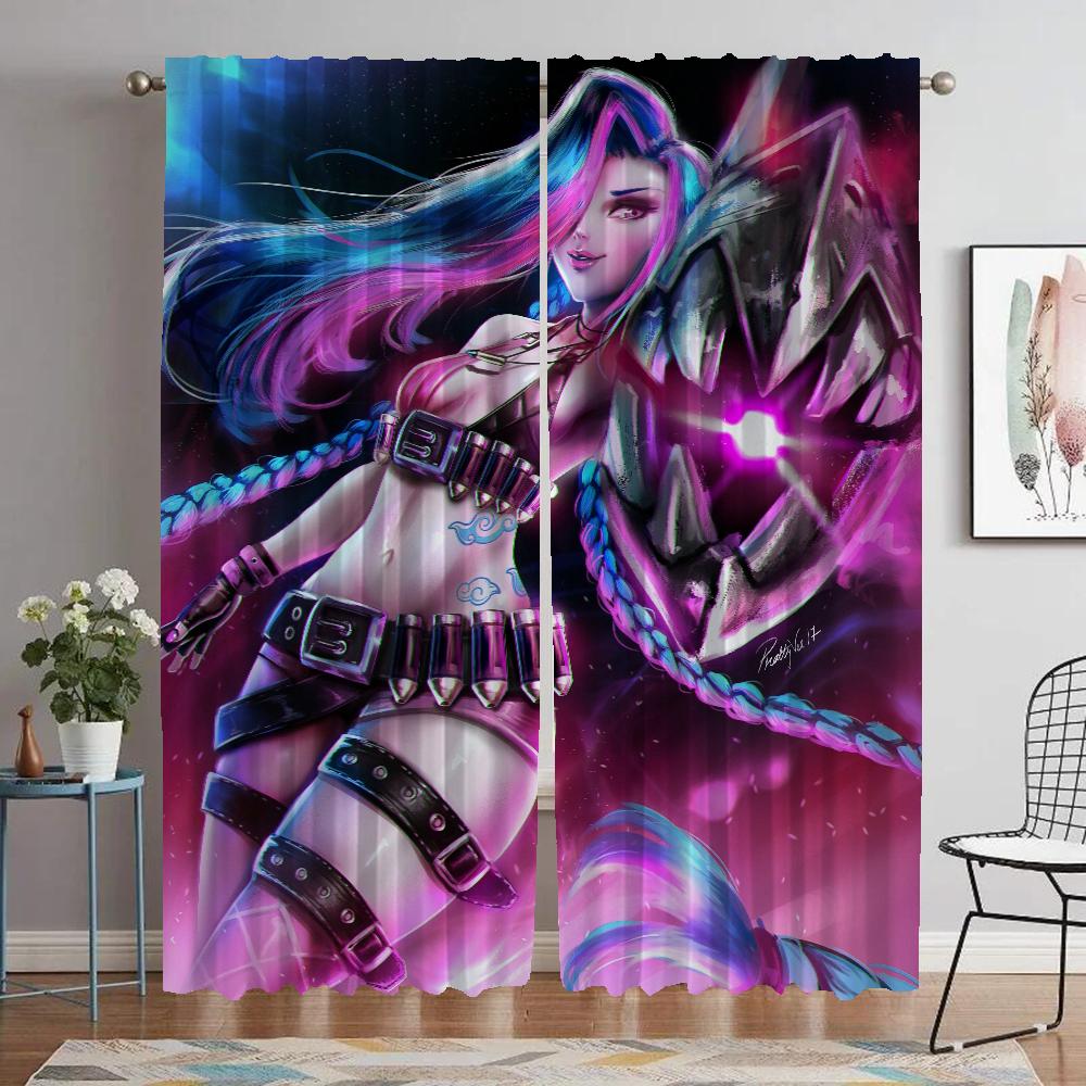 League Legends Curtains for Living Room Curtain Tulle for Bedroom Shades Halloween Decoration Home Interior Curtains 2 Pieces