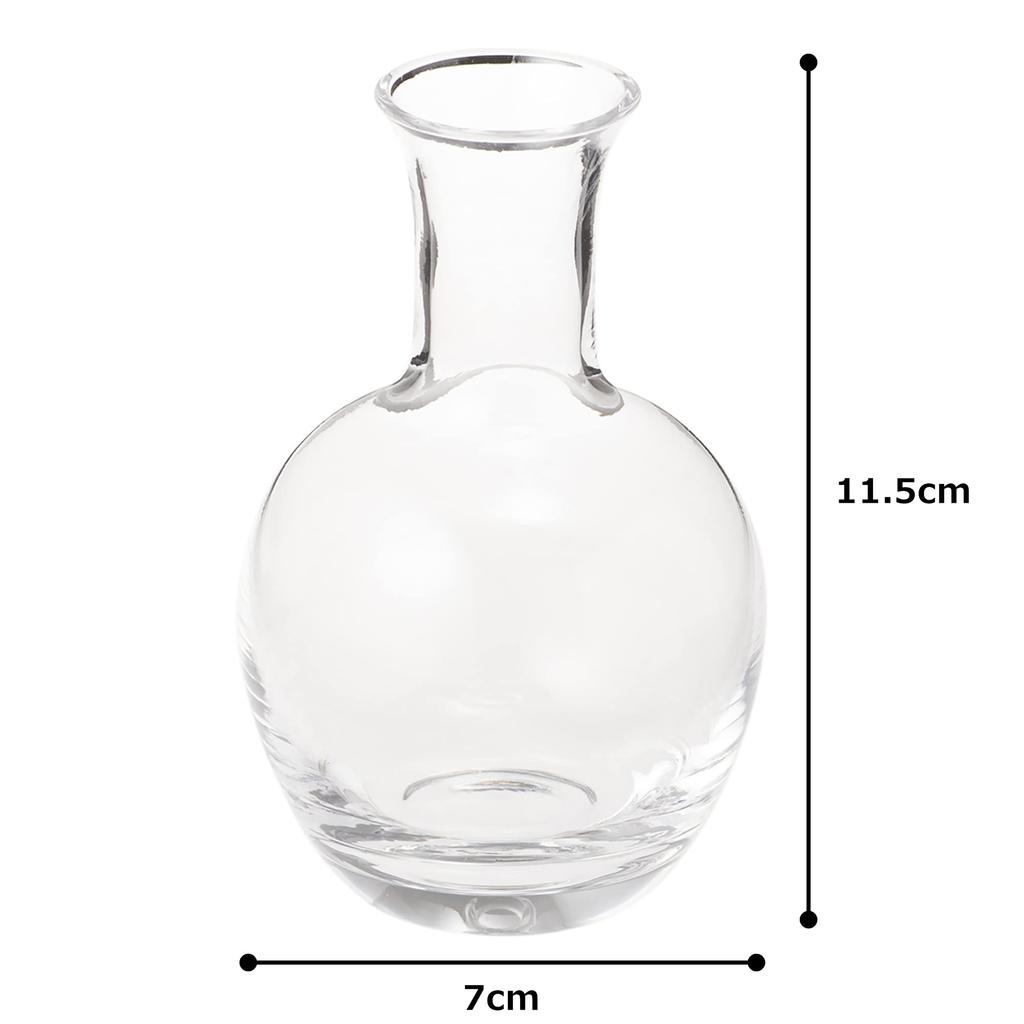 Mizusaki Glass Sake Bottle, Approx. 190ml, No. 61 CR, Made In Japan, MKG-870061