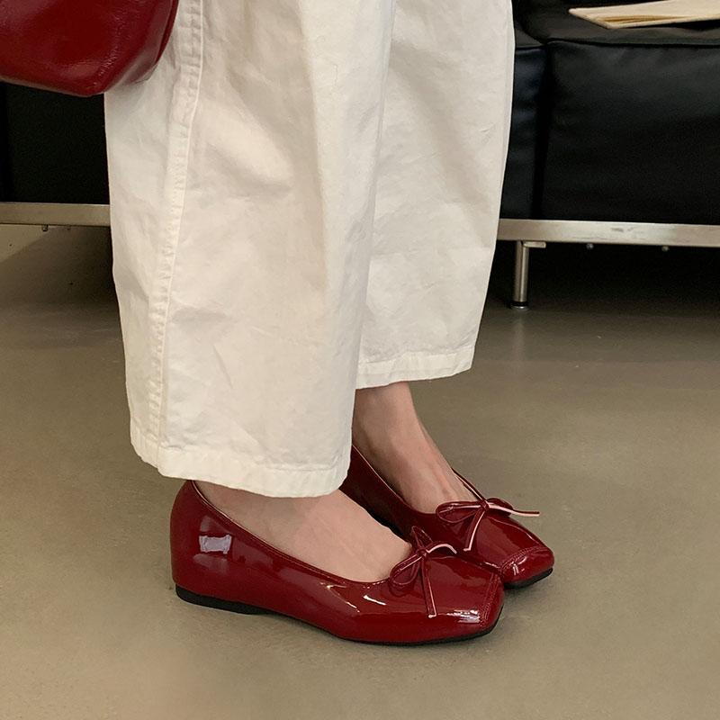 Fashion Soft Female Shallow Women Flats With Shoes Height Increasing Footwear Fashion Butterfly-Knot Ladies Flats Slip On Shoes