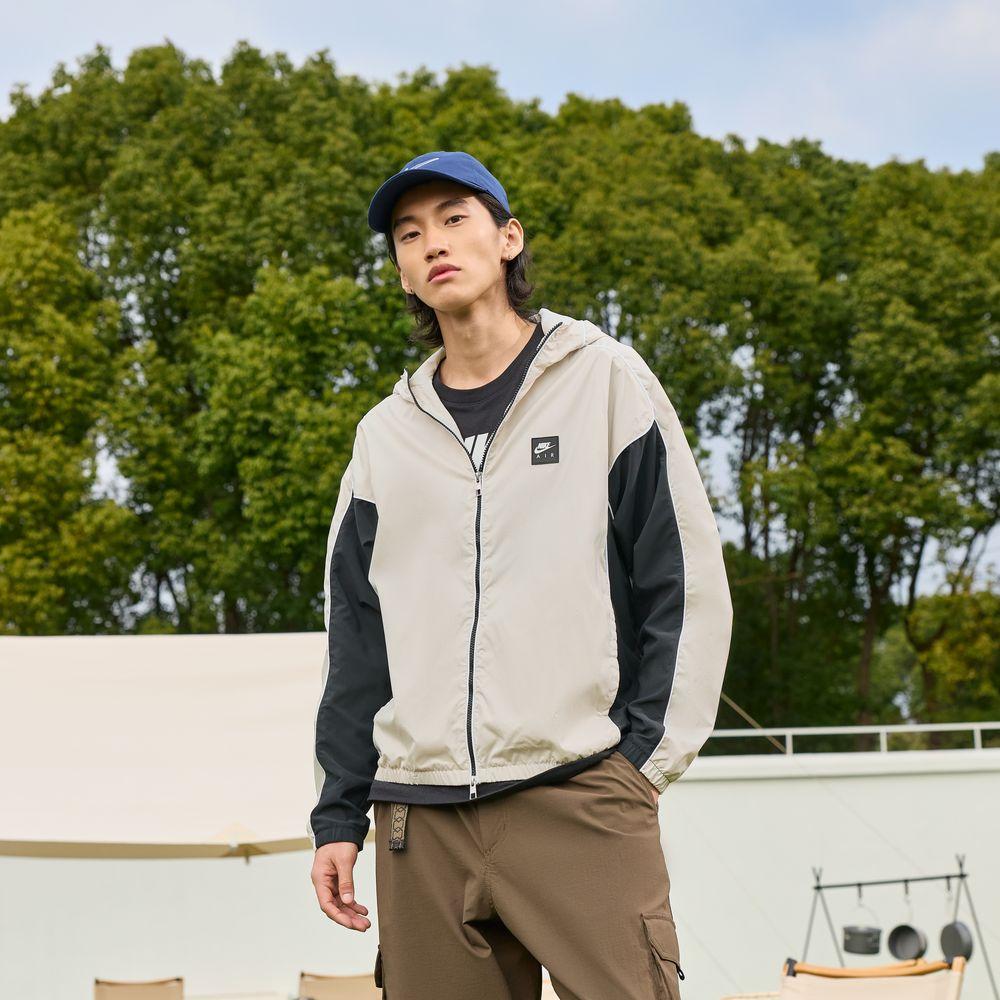 Nike Air Jackets Men s Light Bone/Black/White Hooded Moderate Other XS