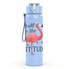 1PC Flamingo Attitude Letter Print 750ml Color Plastic Sports Water Bottle Leakproof Flip Straw Lid Suitable for Sports Office Home Use