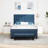Box Spring Bed with Headboard Blue 140 x 190 cm Fabric