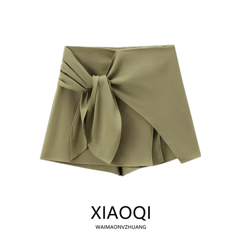 Fashion Style 2024 Summer New Women's Clothing Stylish Easiest for Match Bow Tie High Waist Culottes 1971221 504