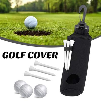 Golf Ball Storage Pouch with Tee Holder Large Capacity Keychain Belt Clip Design