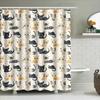 Watercolor Cat Shower Curtain Black White Gray Yellow Orange Grey Red Design Fabric Waterproof Bathroom Decor Custom Size Availa