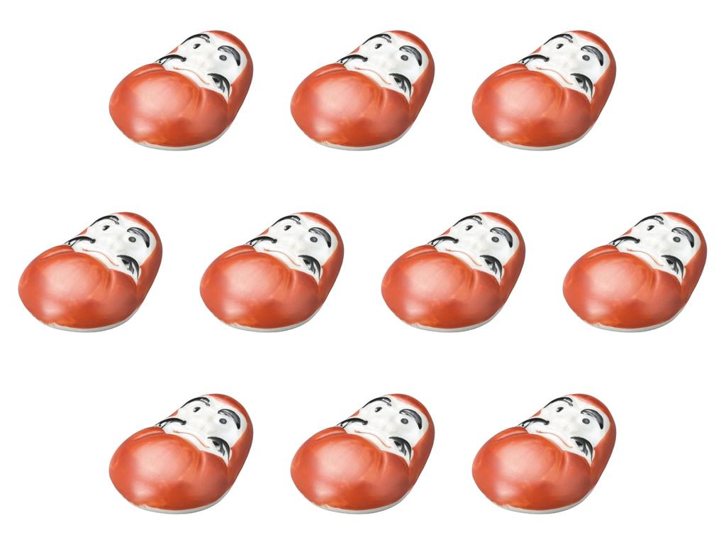 Set of 10 Red Daruma Chopstick Rests Chopstick Rests Setomonohonpo [5.3cm]