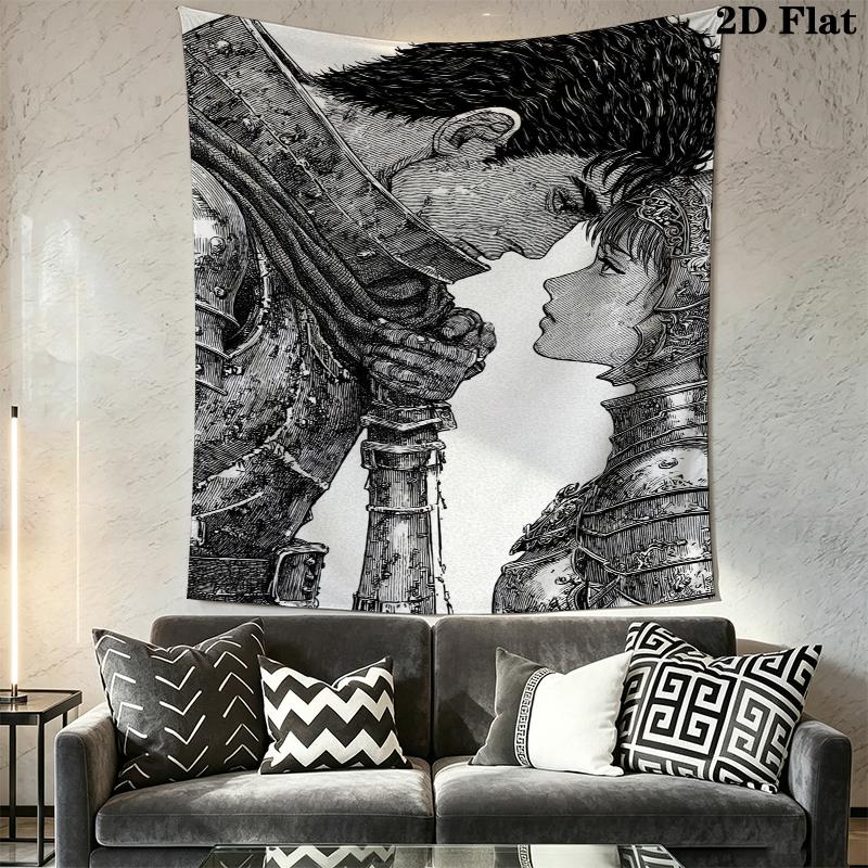 Tapisserie murale Berserk Accroche murale esthétique Couverture en tissu imprimé Tapisseries décoratives pour chambre à coucher salon Décoration intérieure