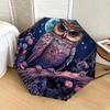 1pc Fantasy Night Owl with Moon Umbrella with Plastic Handle,Suitable for All Seasons Home Travel Outdoor UmbrellaDD675