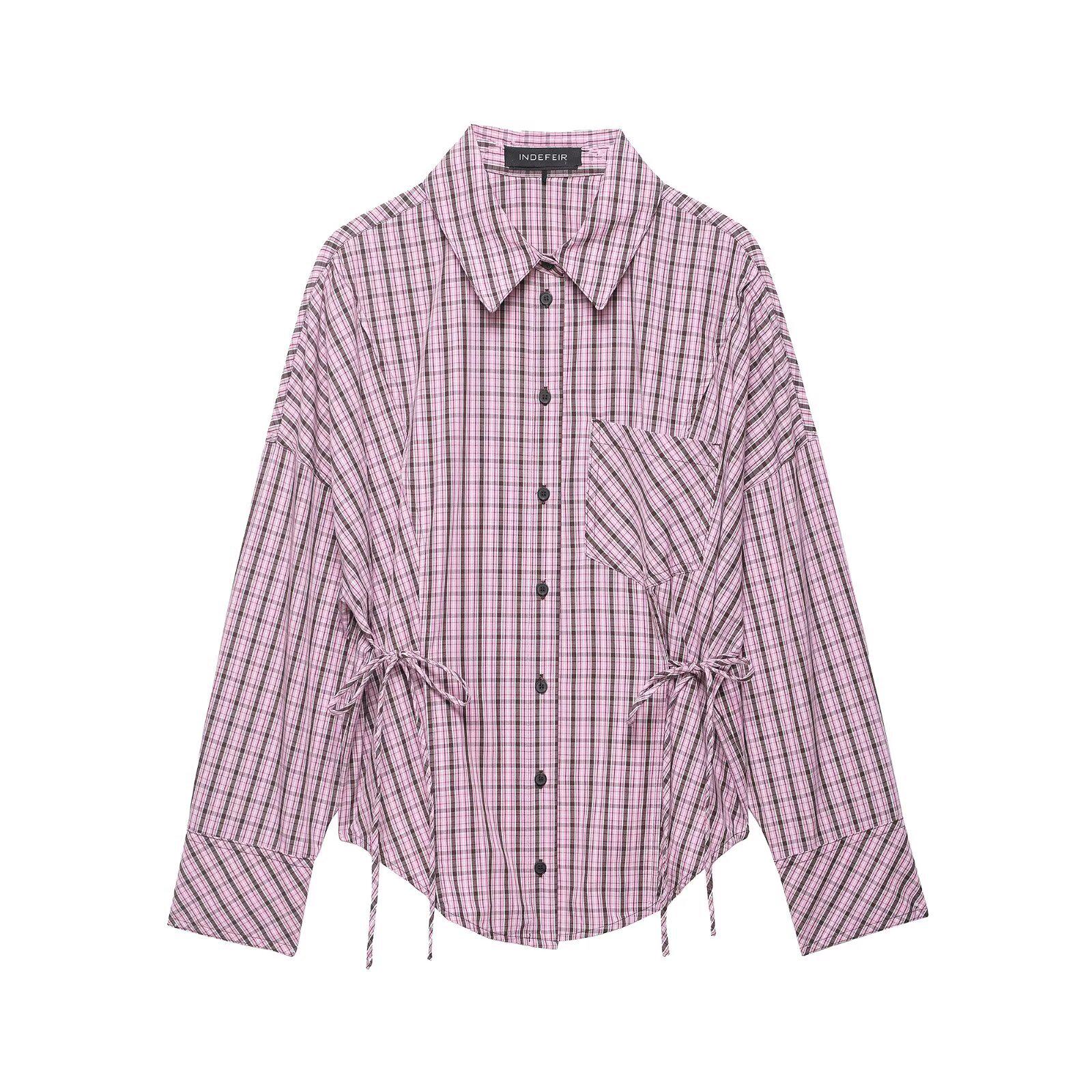 Spring 2026 Women s Versatile Plaid Shirt: Casual, Multi-Wear, Street Style Top Medium