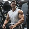 Pánské jednobarevné tílko s výstřihem do V na léto pro fitness a běh - bavlněné tričko bez rukávů