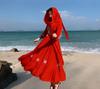 Yunnan Sanya Fairy Beach Red Dress - Women's Long Slimming Desert Travel Outfit