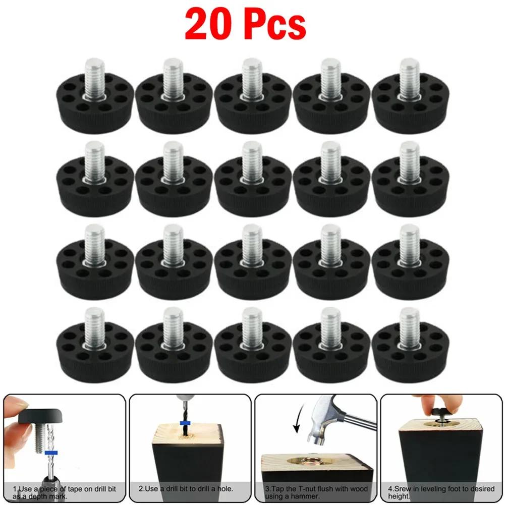

20 шт. регулировочные винты для мебели, выравнивающие ножки для мебели, столов, стульев, выравниватели, регулировочные ножки M8, аксессуары для мебели для стола и стульев
