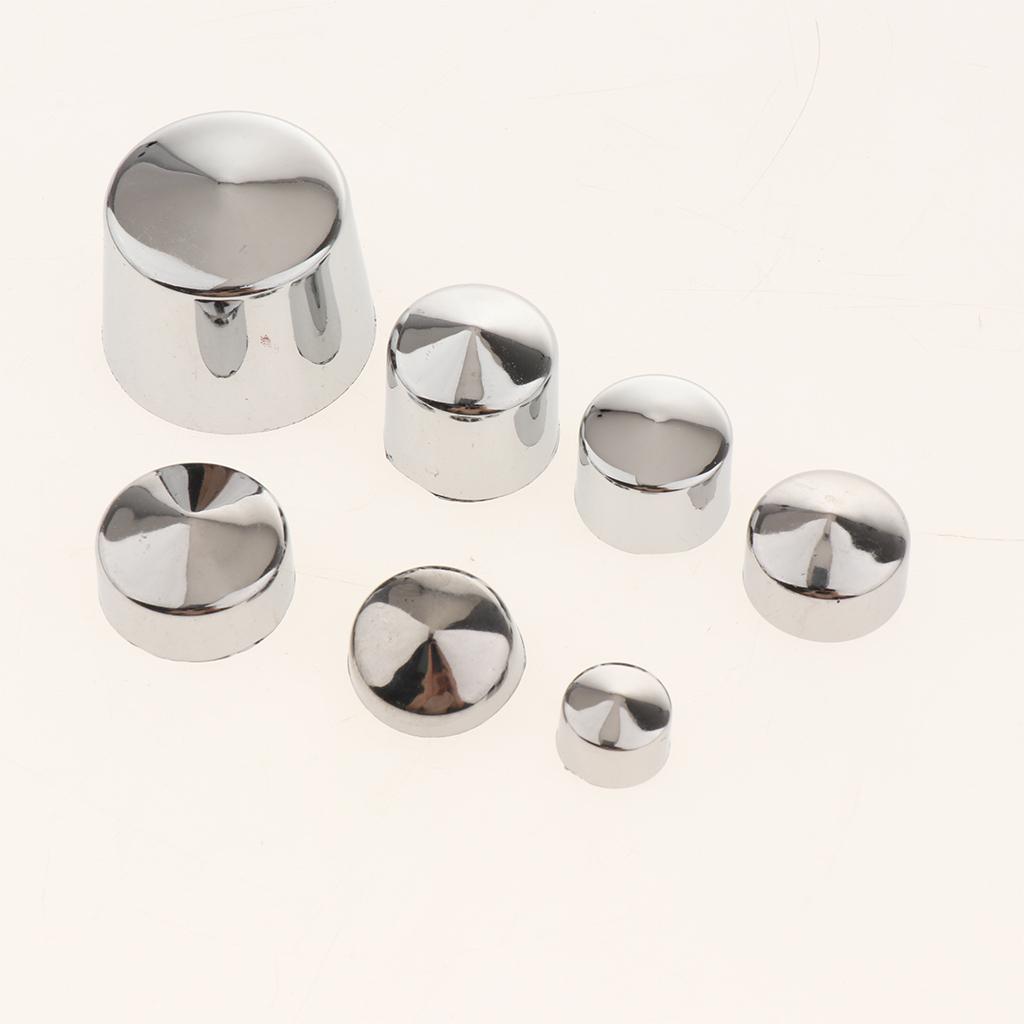 87x Motorcycle Chrome ABS Bolt Toppers Caps