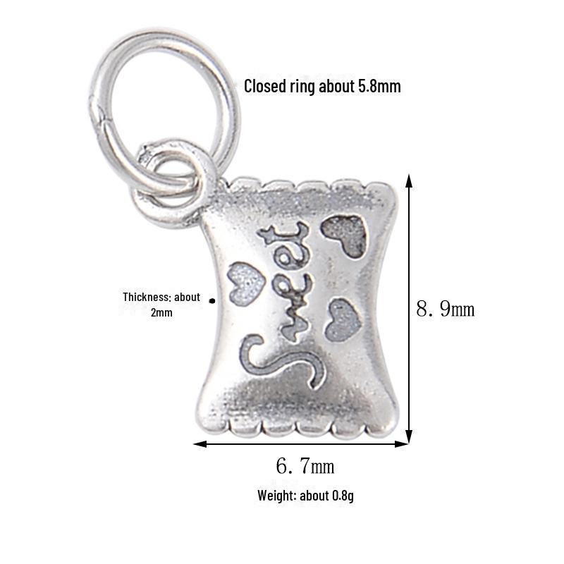 

Подвеска в виде квадратного мешочка для конфет из стерлингового серебра S925 с плетеной веревкой — ретро-аксессуары своими руками