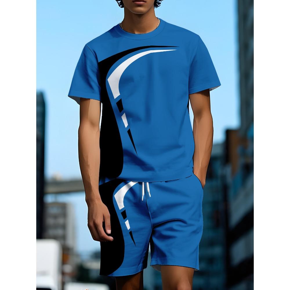 

Premium Men s Size 23 Printed Set Men s T-Shirt and Shorts Set Casual Set Fashionable Sportswear Athletic Wear Men s Clothing 6XL