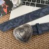Retro Women's Belt Gothic Dress Jeans Belt Vintage Heart Waist Belt  Streetwear