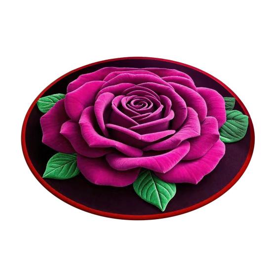 Килимок для підлоги Швидковисихаючий Нековзний З точковим тисненням Зворотний бік 3D Візерунок троянди Килимок для ванної кімнати М'який Вбираючий Килимок для ванної