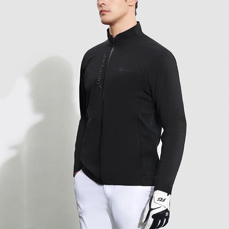 FILA Golf X McLaren Collaboration Woven Jacket Autumn Golf Stand Collar Top Men tops Deep-Black A11M335702FBK