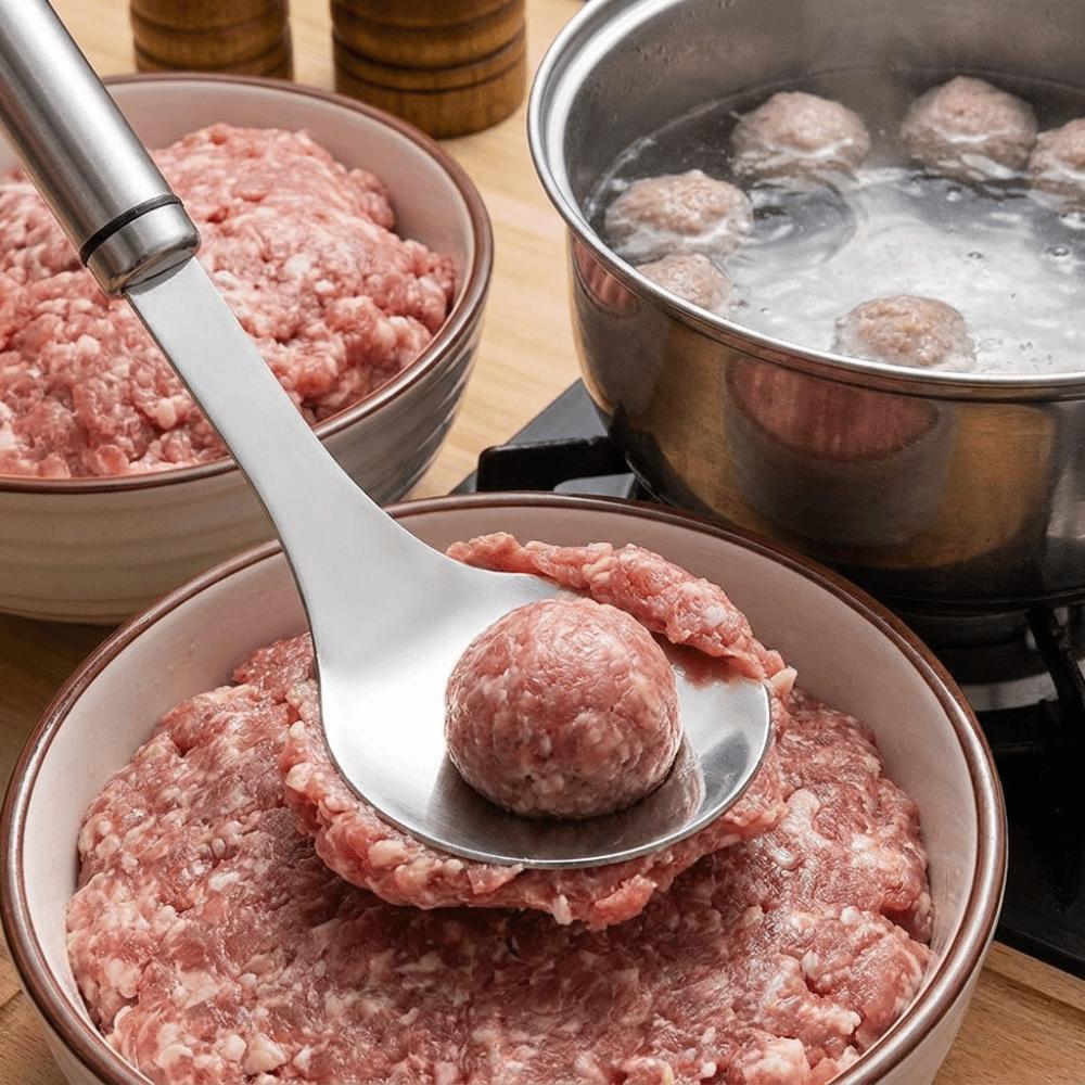 Non-Stick Meatball Maker Spoon Stainless Steel Meatball Scoop Fish Ball Squeeze Spoon  Restaurant