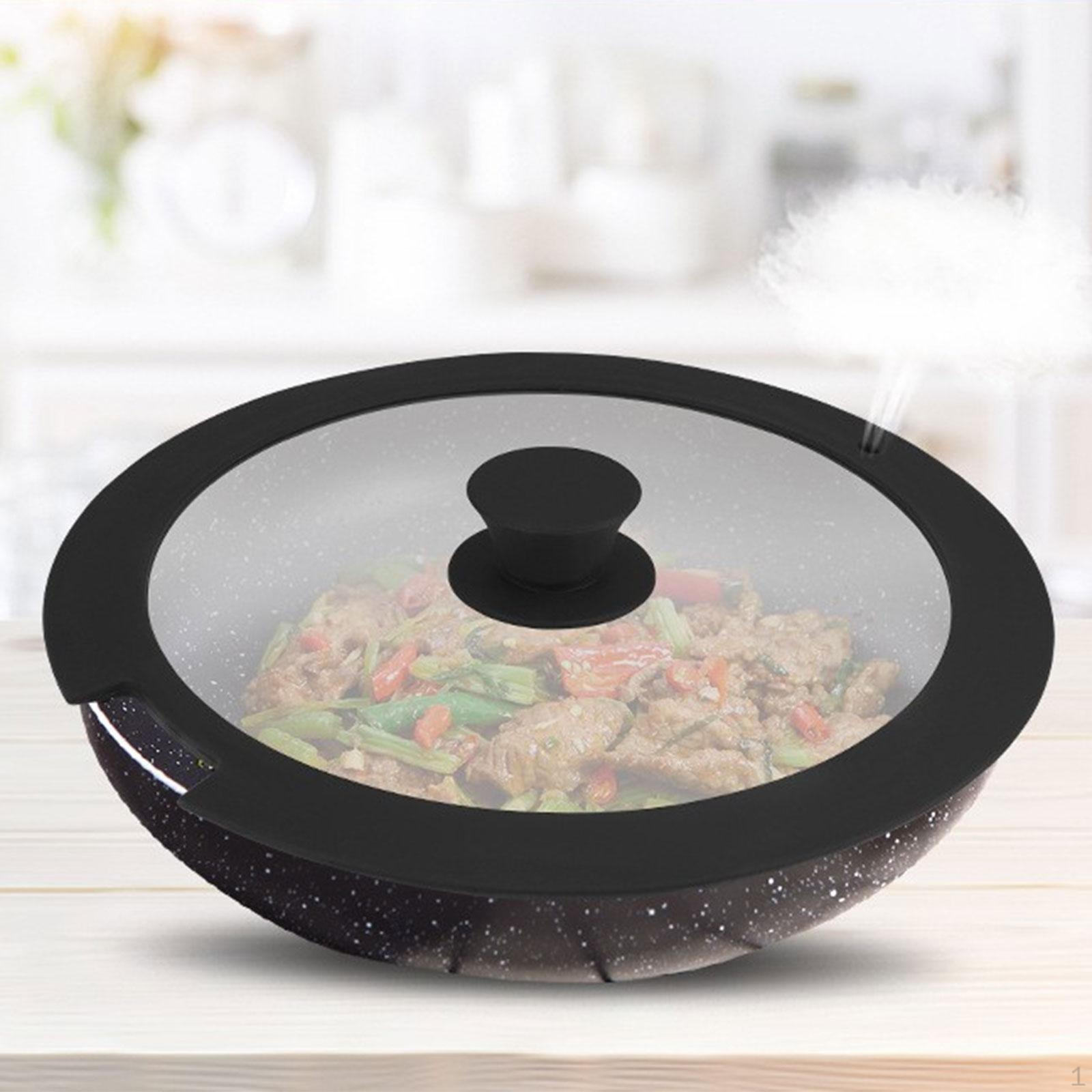 

Крышка со стеклянной верхней частью и силиконовым краем для сковород Black S