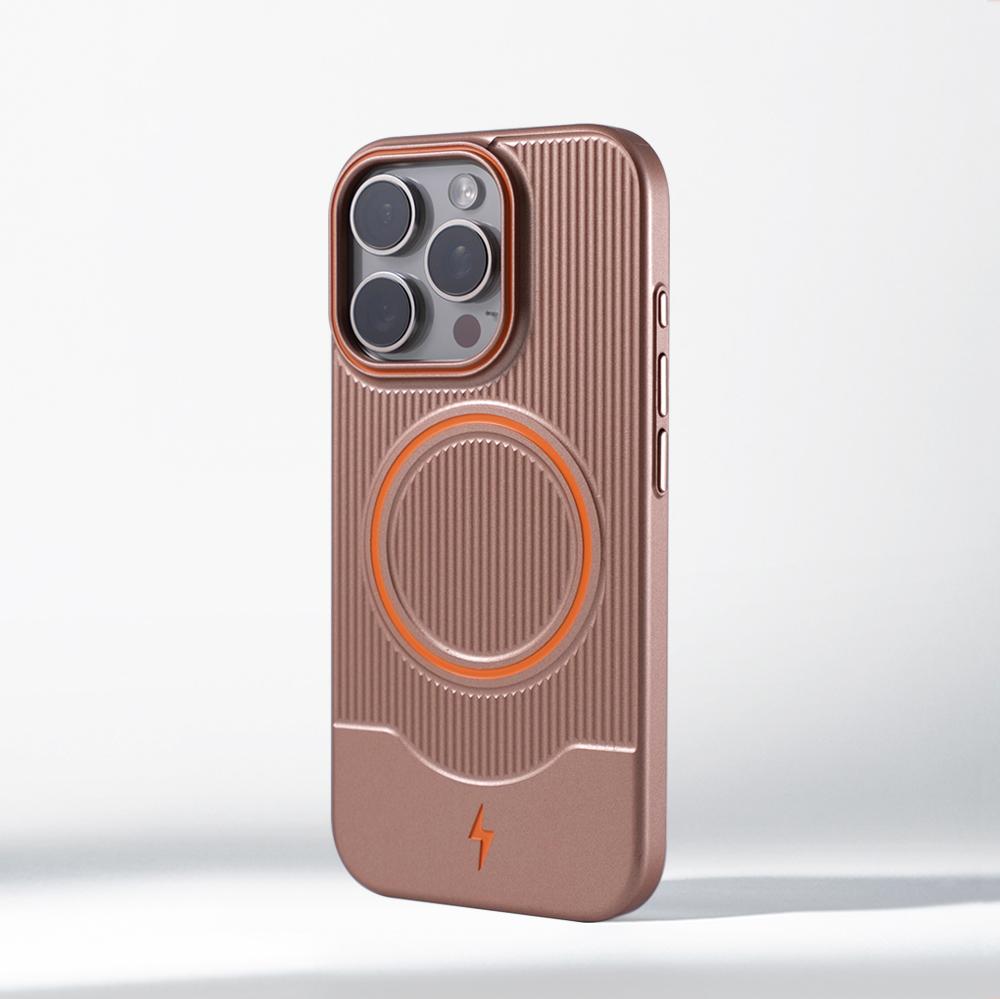 

IPhone 12 13 14 Plus 15 16 Pro Max Magsafe Wireless Charge Hard PC Cover Hit Color Stripe Metallic Paint Magnetic Phone Case For iPhone 12