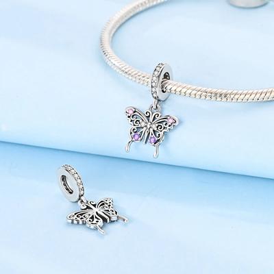 Charm Bead Charms Copper Elegant Hollowedout Butterfly Bead Charms Compatible With Charm Bead Charms Plata Authentic Bracelets Women Jewellery Making