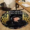 Kulatý koberec se vzorem Michaela Jacksona, Podložka do interiéru/exteriéru, na piknik, do herny, ložnice, kanceláře, obývacího pokoje, Dekorativní koberec do domácnosti, Dárek k narozeninám