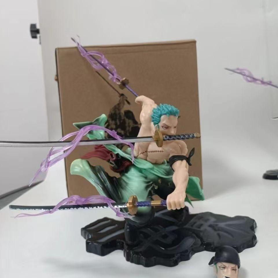 

Студия JT Тот же стиль One Piece 9,84 дюйма/25 см Ророноа Зоро Сидящий Три Тысячи Миров Двойная Голова ПВХ Модель Игрушки Подарки