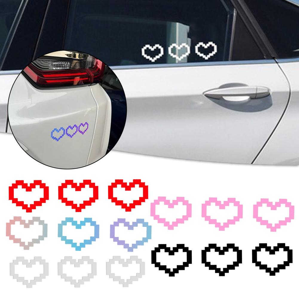 Pixel-Heart Bumper Sticker Heart Shape Window Vinyl Decal Water Bottle Car Window Mirror Laptops Heart Stickers