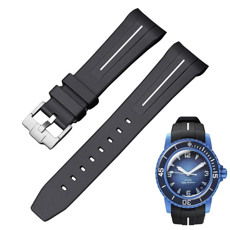 

[Jumpsunfun] 22мм ремешок для часов для Blancpain X Swatch Силиконовый ремешок для часов для Blancpain Swatch Bioceramic SCUBA Fifty Fathoms совместимый Поставляется с