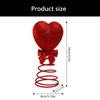 Red Heart Shape Spring Christmas Tree Toppers Star Ornament With Cotton and Metal Designs for Festival Home Decoration